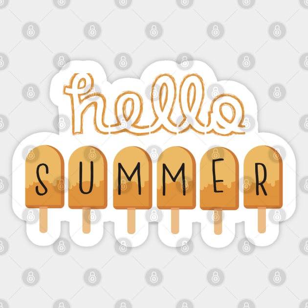 Hello Summer Retro Vintage Holiday Art Sticker by Promen Shirts